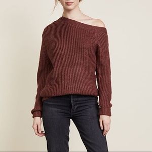 MINK PINK off the shoulder chunky sweater